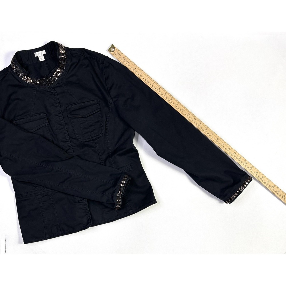 APT.9 Jacket Women's Large Stretch Black Gold Beaded & Sequined Blazer - Picture 9 of 12